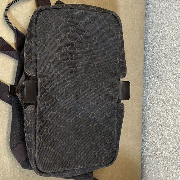 Gucci Black/Brown Collapsible Folding Travel Tote Bag Purse impeccable - Picture 13 of 17